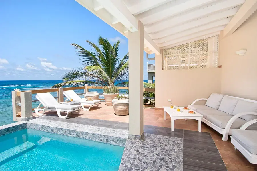 Luxury meets relaxation — your private pool area with plush seating and uninterrupted ocean views.